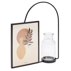 Cadre photo décoratif avec vase et arche métal noir pour photo 13x18cm < Gifi
