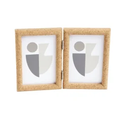 Cadre photo double en bois 25x17cm pour photo 10x15cm