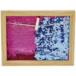 Cadre photo à pince et fond sequins 17x22cm