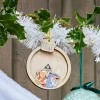 Cadre à suspendre Mon 1er Noël Disney Winnie bois Ø9cm