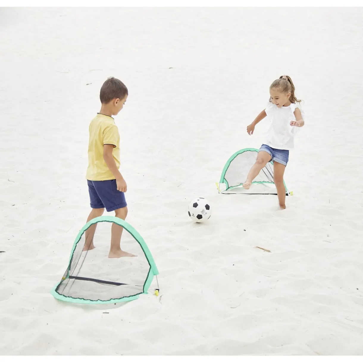 Cage de foot pop-up pliable bleu 60x40xH40cm (2 pièces) < Gifi Outlet