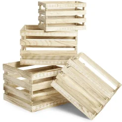 Cagette en bois motif flocon blanc 33x23xH21cm < Gifi Online