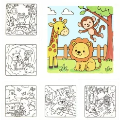 Cahier de coloriage 24 pages papier enfant multicolore 20,5x20,5cm