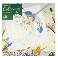 Cahier de coloriage 24 pages papier détails dorés < Gifi New