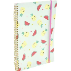 Cahier à spirale avec élastique latéral format A4 184 pages