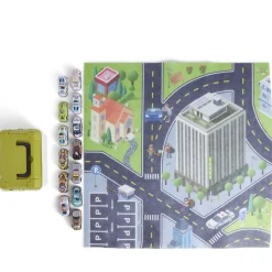 Caisse de rangement avec 20 voitures et 1 tapis de jeu