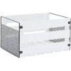 Caisse de rangement en bois et métal - L32,5 x l18 x H24 cm
