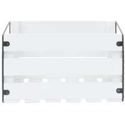 Caisse de rangement en bois et métal - L32,5 x l18 x H24 cm