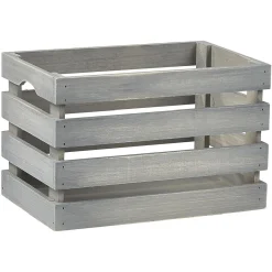 Caisse de rangement en bois gris