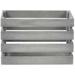 Caisse de rangement en bois gris