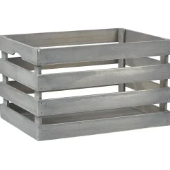 Caisse de rangement en bois gris < Gifi Hot