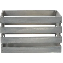 Caisse de rangement en bois gris < Gifi Hot