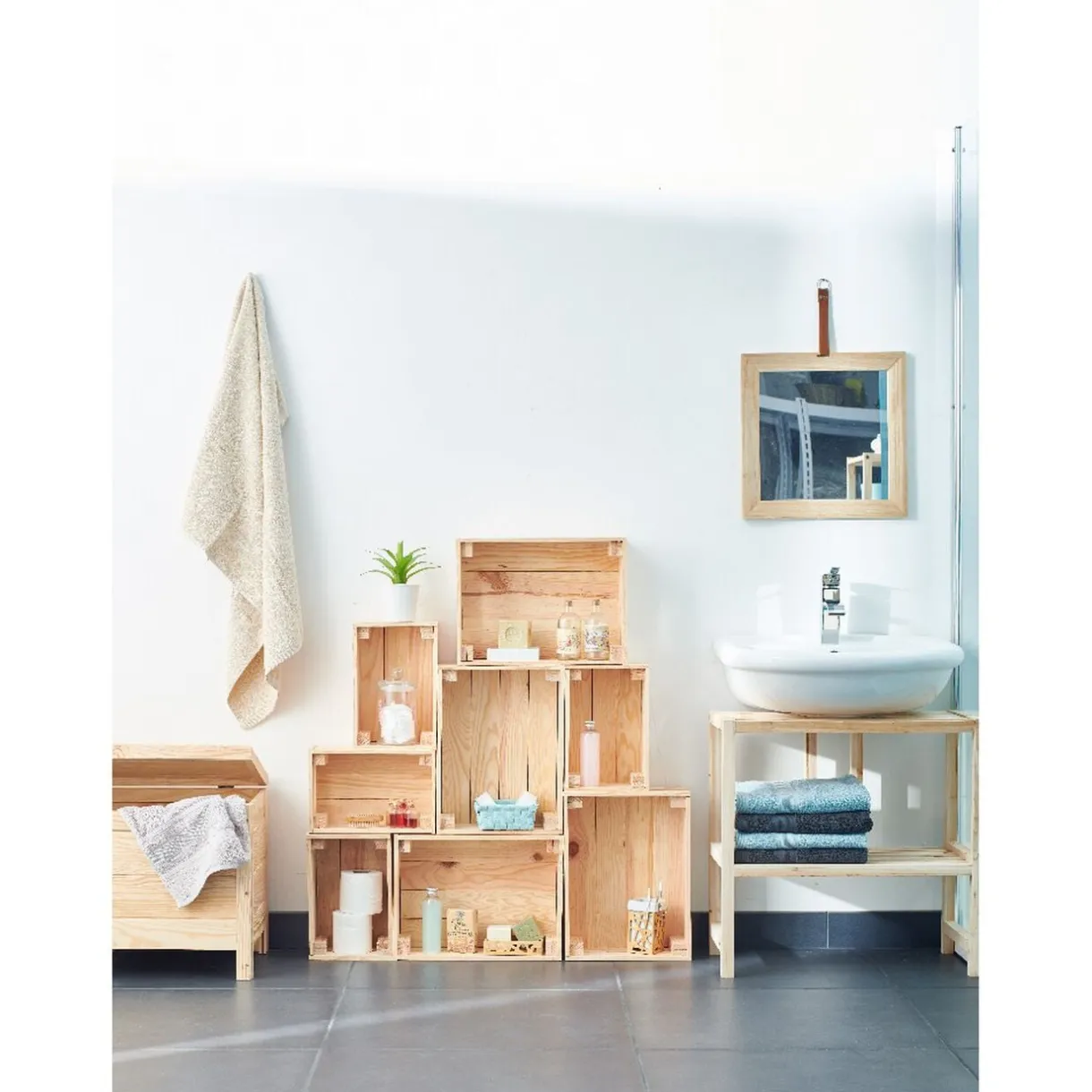 Caisse en bois pin massif à monter soi-même petit modèle < Gifi Sale