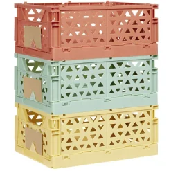 Caisse pliable avec porte-étiquette vert L17xl12,5xH7cm