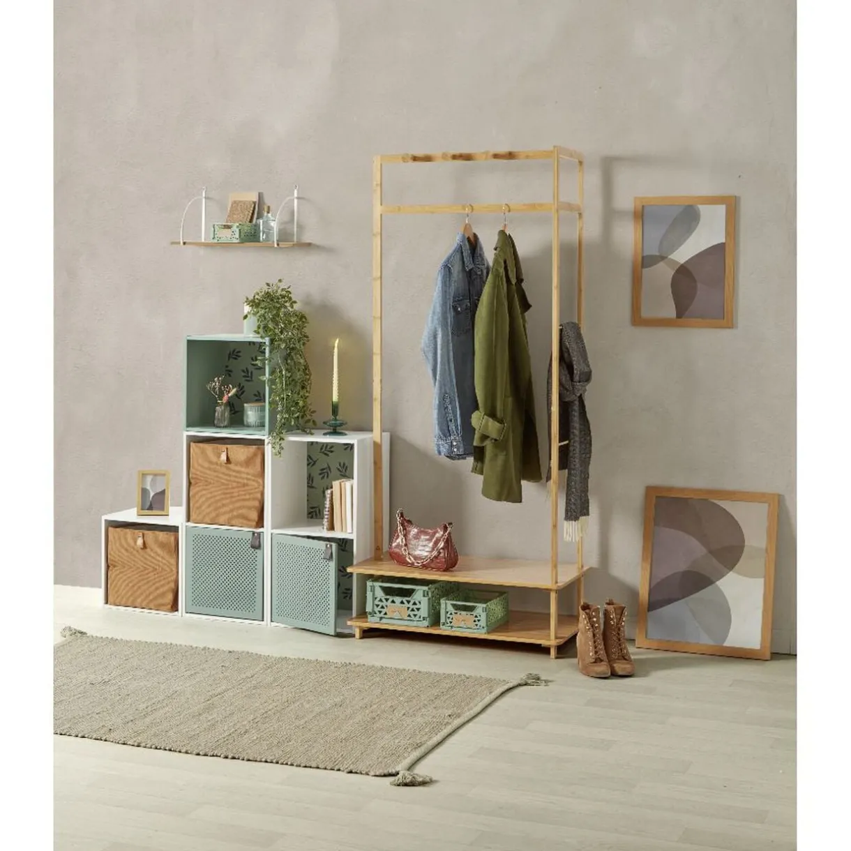Caisse pliable avec porte-étiquette vert L25xl16,5xH10cm < Gifi Clearance