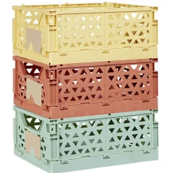 Caisse pliable avec porte-étiquette vert L33xl25xH15cm
