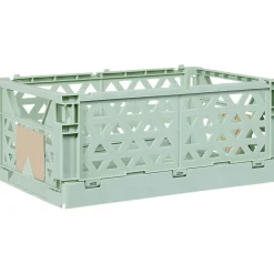 Caisse pliable avec porte-étiquette vert L33xl25xH15cm