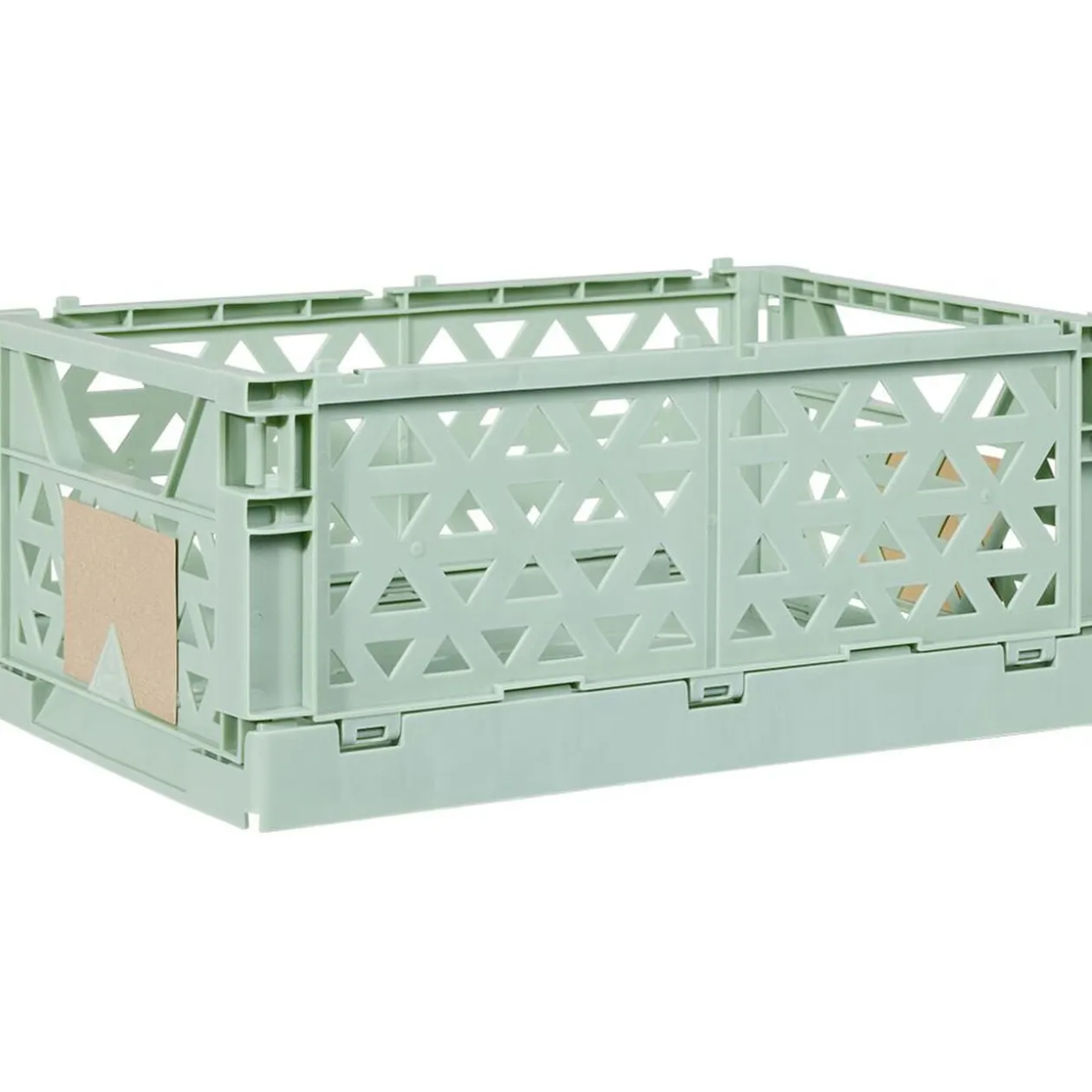 Caisse pliable avec porte-étiquette vert L33xl25xH15cm