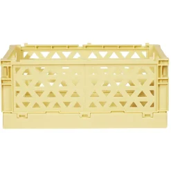 Caisse pliable avec porte-étiquette jaune L25xl16,5xH10cm < Gifi