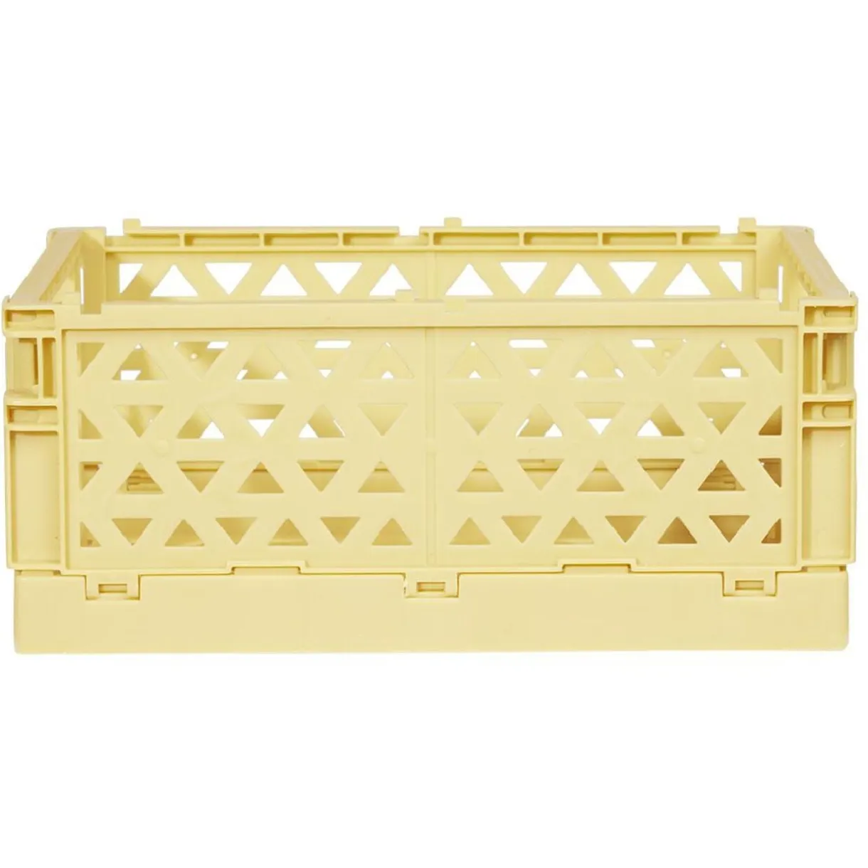 Caisse pliable avec porte-étiquette jaune L25xl16,5xH10cm < Gifi