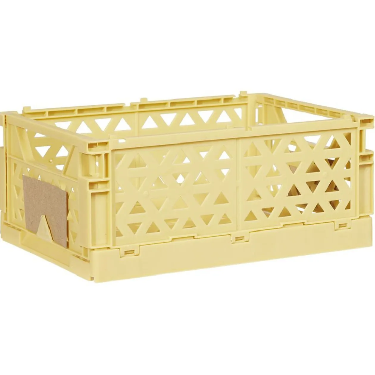 Caisse pliable avec porte-étiquette jaune L17xl12,5xH7cm