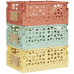 Caisse pliable avec porte-étiquette marron L17xl12,5xH7cm < Gifi Hot