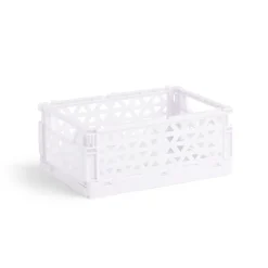 Caisse pliable polypropylène 17x12x7.5cm violet pastel