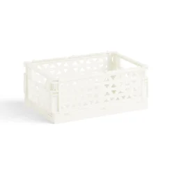 Caisse pliable polypropylène 17x12x7.5cm gris pastel