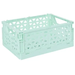 Caisse pliable vert pastel 9,1L- 33x23xH14cm