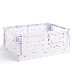 Caisse pliable violet pastel 9,1L - 33x23xH14cm < Gifi Outlet