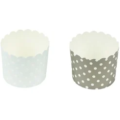 Caissette à muffin motif pois gris bleu x25