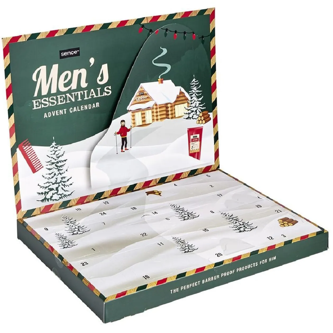 Calendrier de l'Avent homme barbier Sence 24 cases