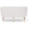 Canapé Joseph curly effet laine bouclée blanc - L137xP69xH79 d