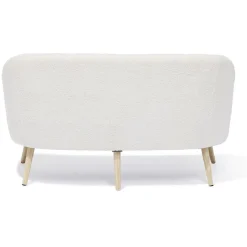 Canapé Joseph curly effet laine bouclée blanc - L137xP69xH79 d