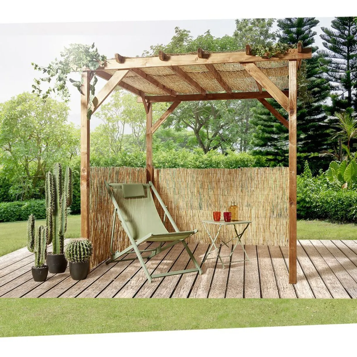 Canisse roseau pelé naturel brise-vue rouleau 120x500cm < Gifi Discount