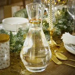 Carafe en verre goulot liseré doré 1,3L