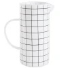 Carafe en verre 1,3L blanc quadrillage noir Ø10xH21cm
