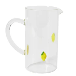 Carafe en verre transparent motif relief citron jaune Ø10xH21cm < Gifi Best