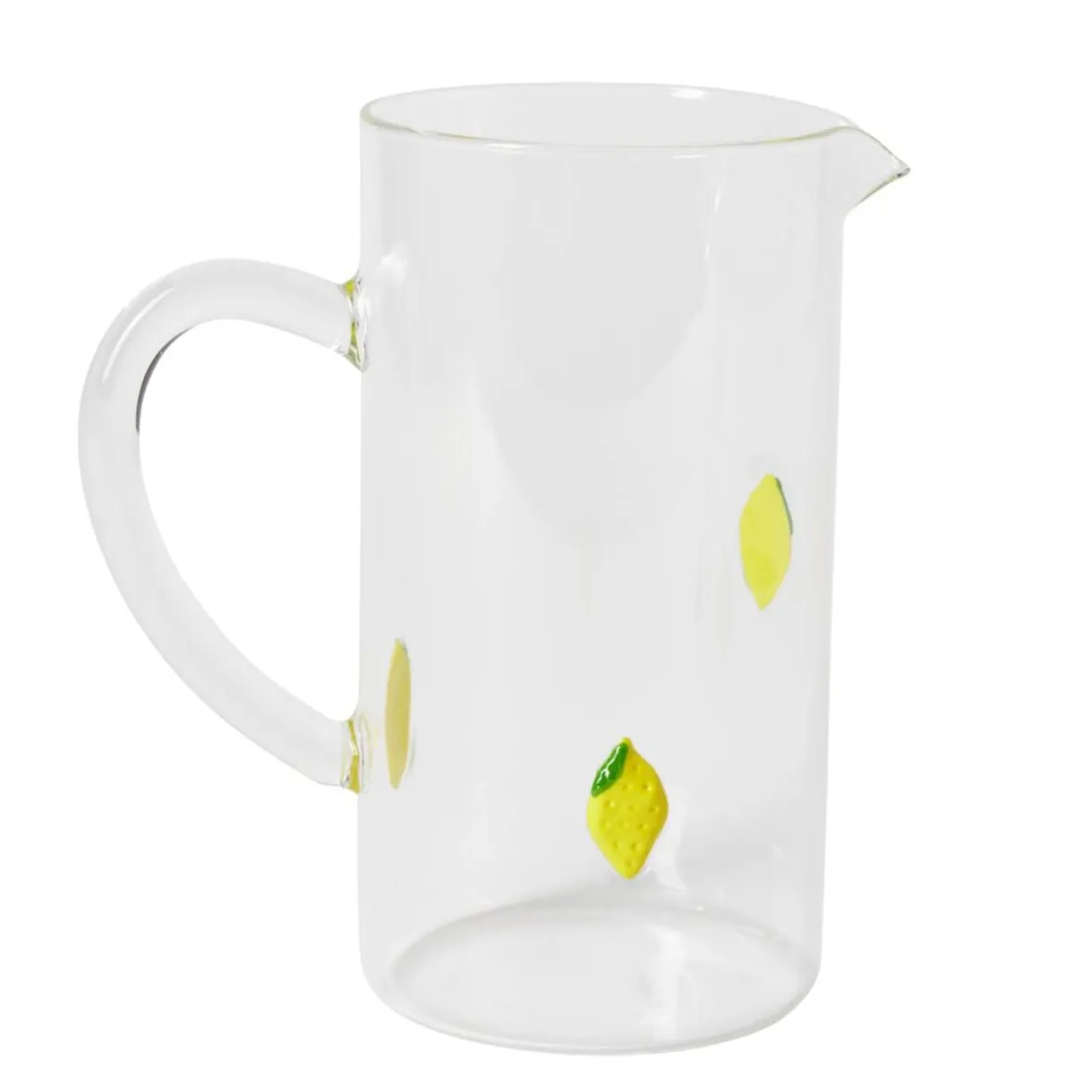 Carafe en verre transparent motif relief citron jaune Ø10xH21cm < Gifi Best