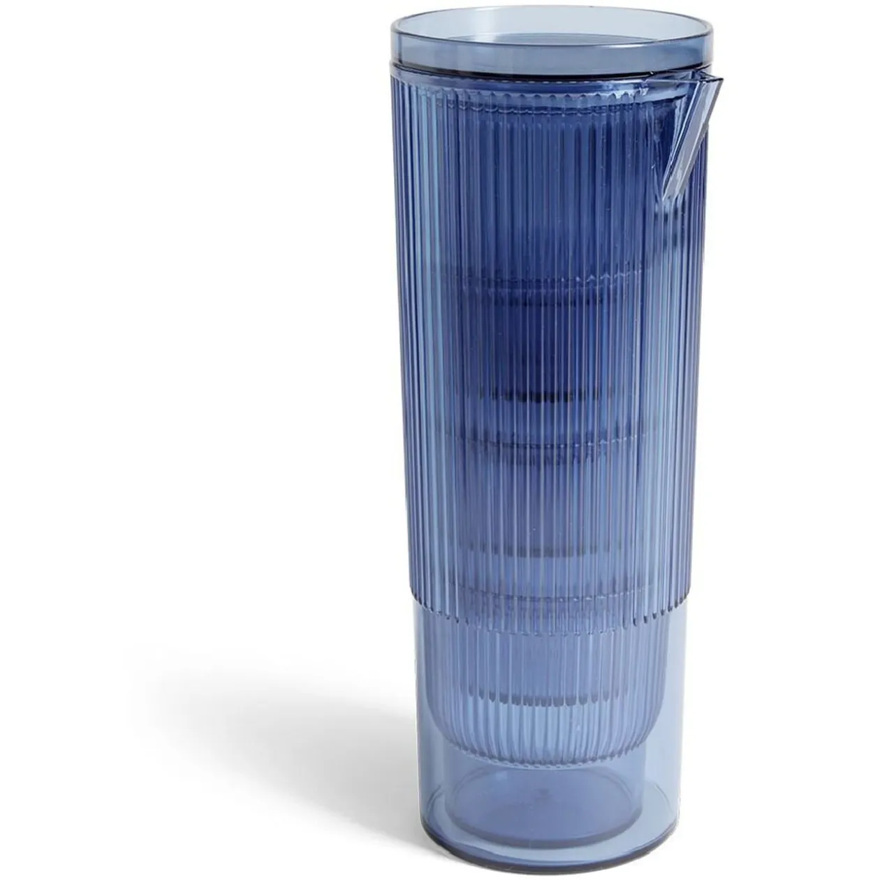 Carafe 1,1L + 4 verres 300mL polystyrène et silicone bleu