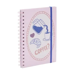 Carnet de note A5 à spirales avec élastique latéral 14,8x21cm (2 modèles)