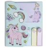 Carnet de notes adhésives enfantin 12x14,5cm - 2 modèles licorne ou dinosaure