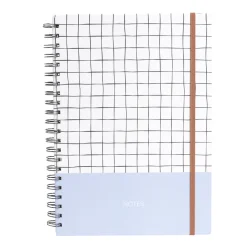 Carnet spirale A4 avec élastique 21x29cm couverture quadrillée 200 pages