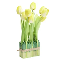Carré de tulipe artificielle rose 15x8xH39cm