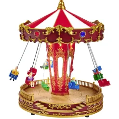 Carrousel de fête foraine animé lumineux et musical Village de Noël