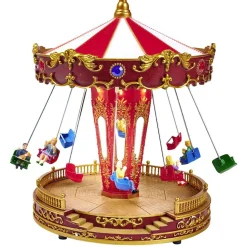 Carrousel de fête foraine animé lumineux et musical Village de Noël