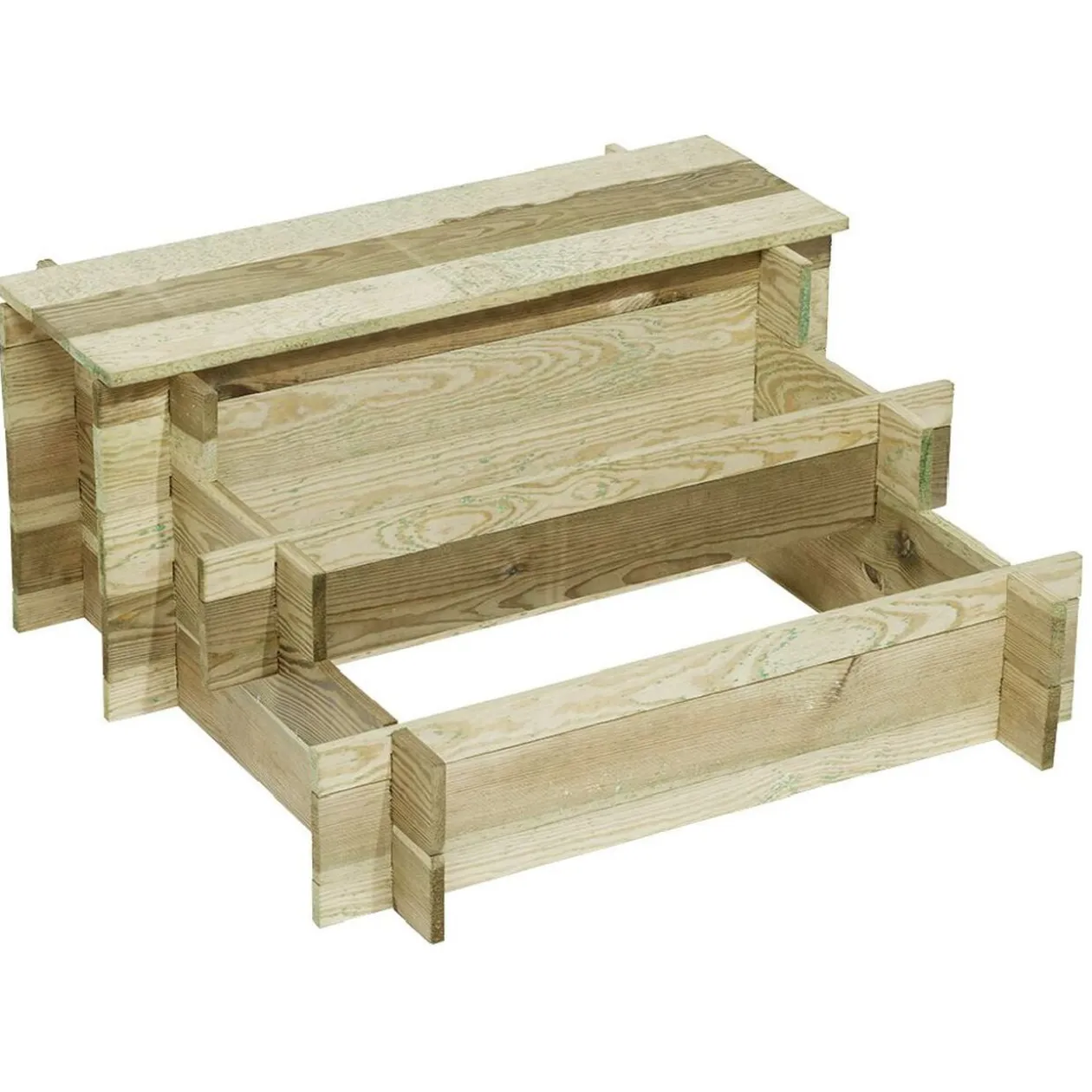 Carré potager et composteur en pin 78x78xH.38cm