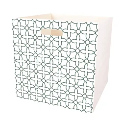 Casier Box Cube bois motif géométrique 30x30x30cm (2 modèles)