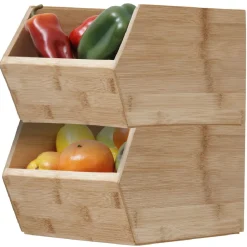 Casier en bambou superposable 1 case 15xP20xH25cm