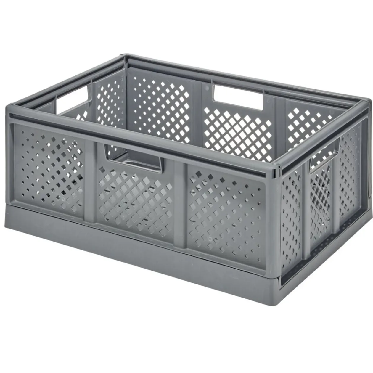 Casier pliant 40L plastique gris 54,5x16,5xH27,5m